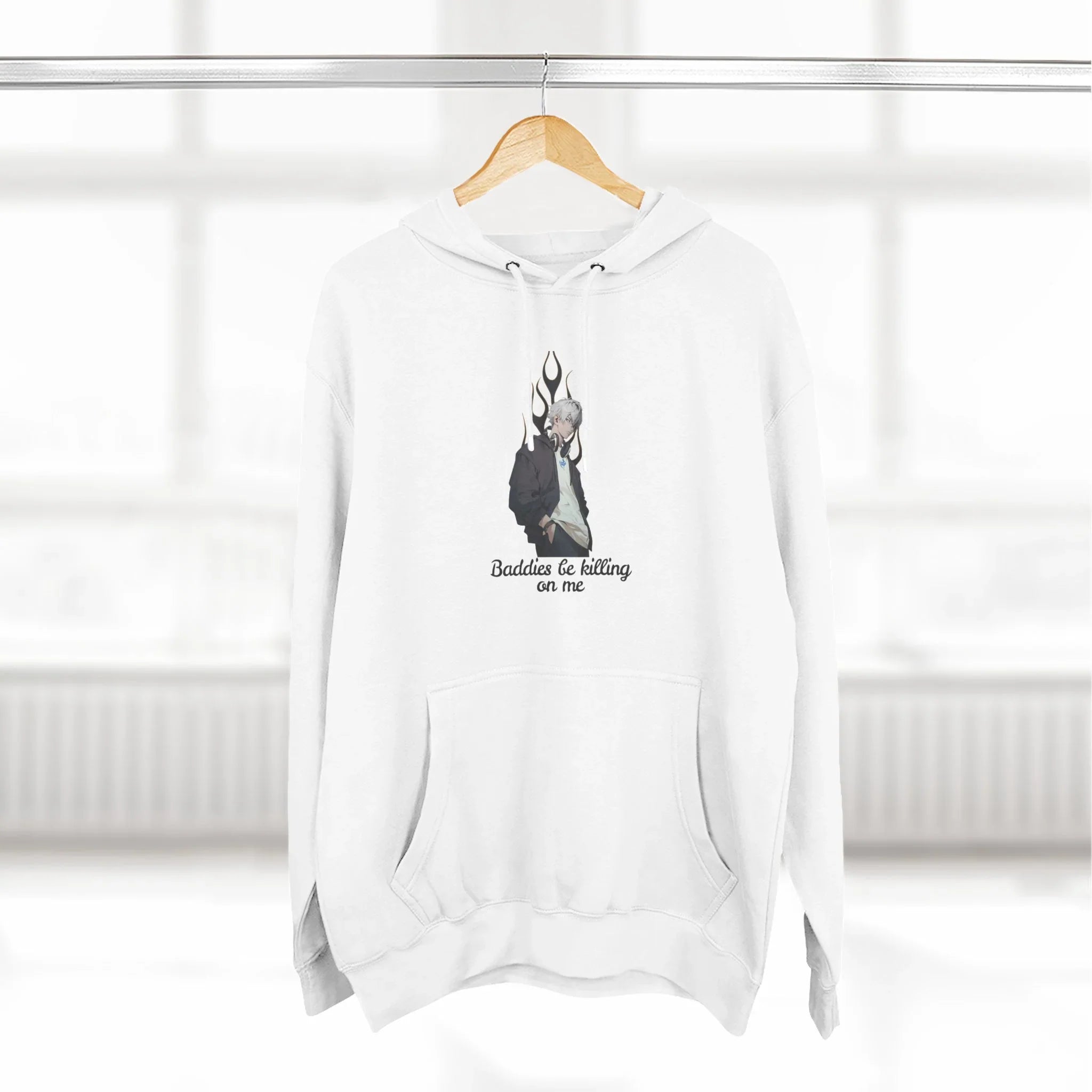 Main Character Hoodie — 'Baddies be killing on me' Graphic Fleece Pullover - rednpink