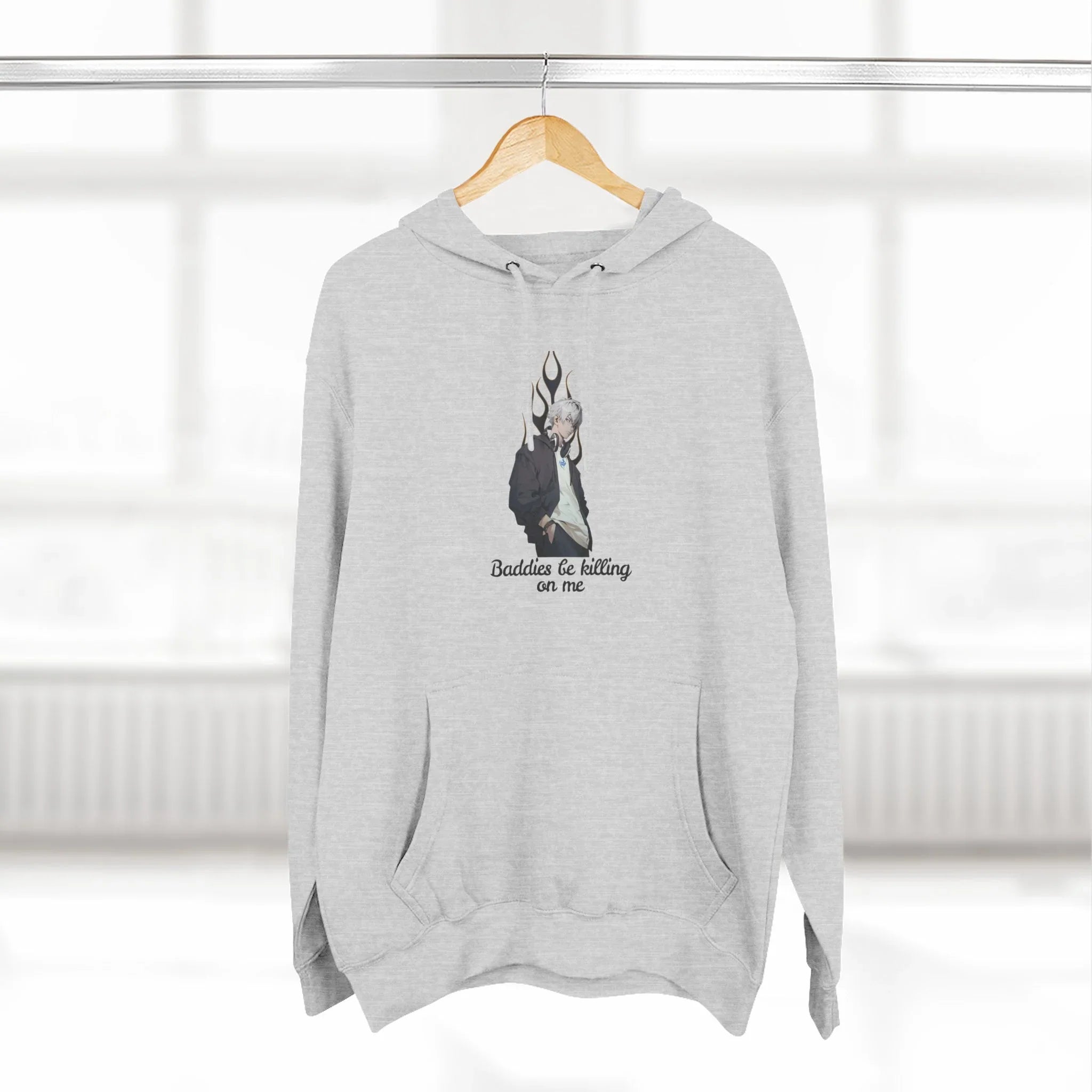 Main Character Hoodie — 'Baddies be killing on me' Graphic Fleece Pullover - rednpink